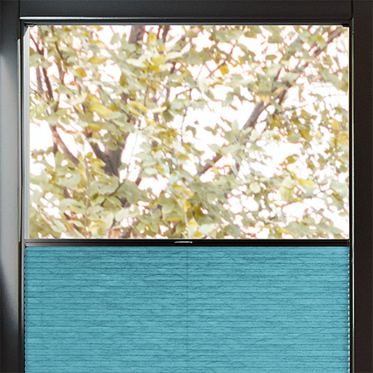Perfect Fit Duette® Sample - Dim Out Bright Aqua - Blinds4All.co.uk