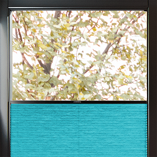 Perfect Fit Duette® Sample - Room Darkening Bright Aqua - Blinds4All.co.uk