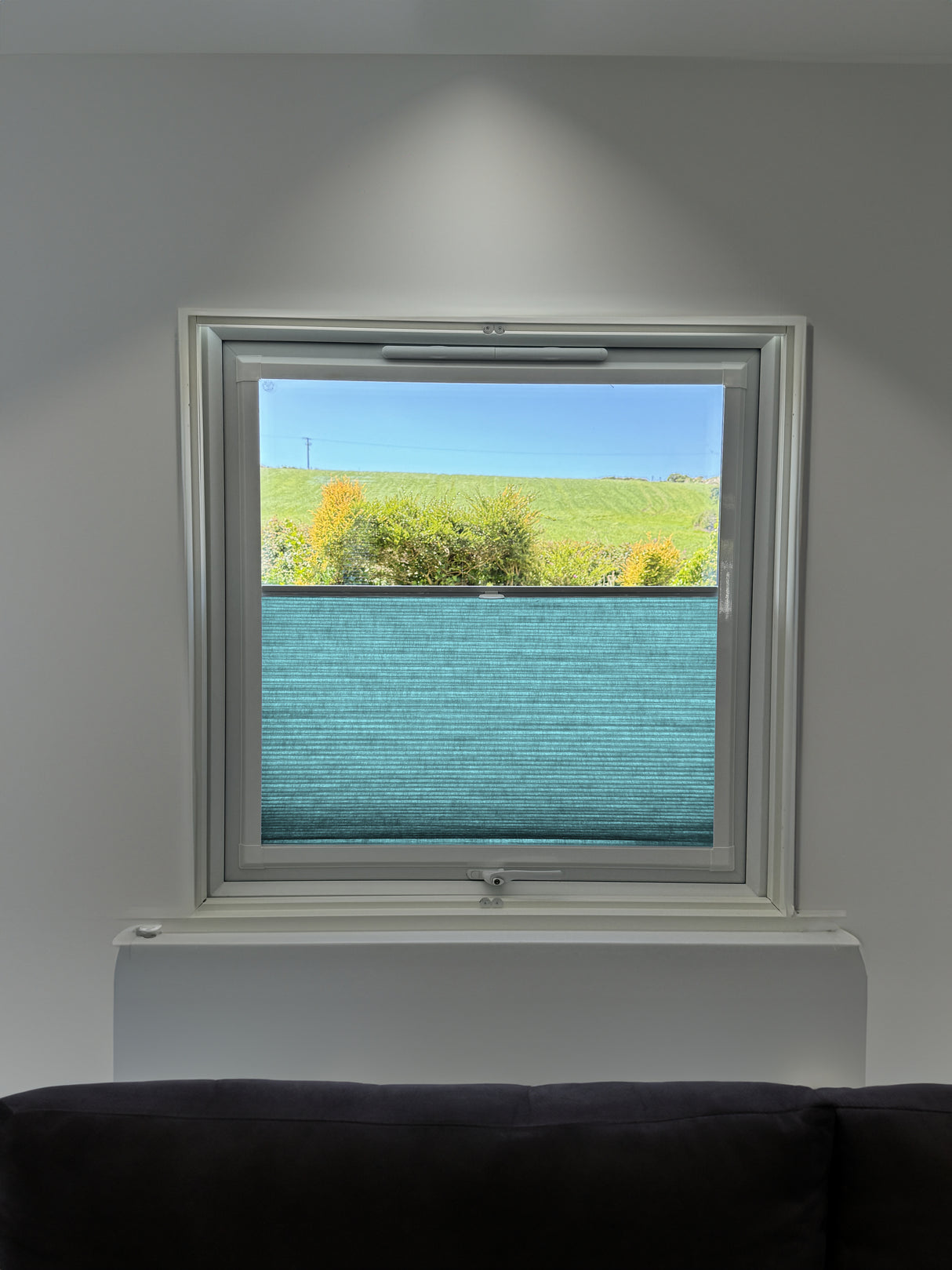 Perfect Fit Duette® Blind Dim Out Bright Aqua - Blinds4All.co.uk