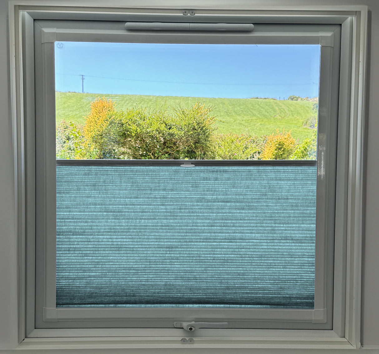 Perfect Fit Duette® Blind Dim Out Bright Aqua - Blinds4All.co.uk