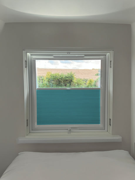 Perfect Fit Duette® Blind Room Darkening Bright Aqua - Blinds4All.co.uk