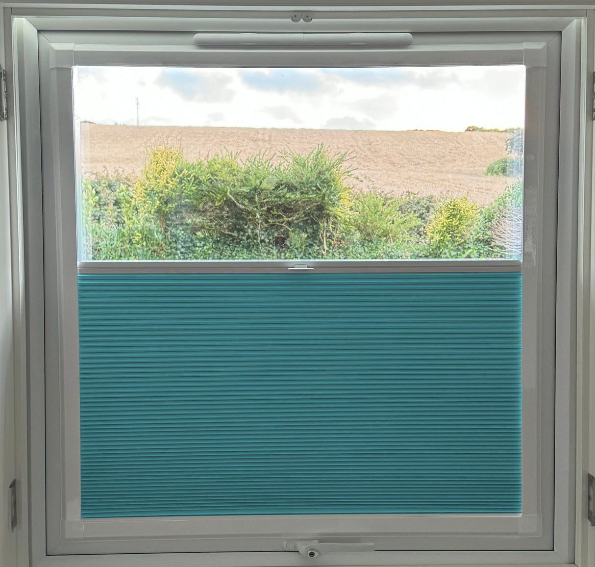 Perfect Fit Duette® Blind Room Darkening Bright Aqua - Blinds4All.co.uk