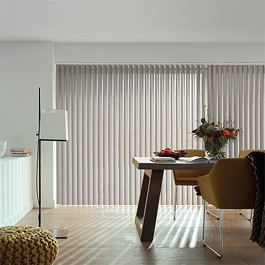 Bella Grey Whisper Vertical Blind - Blinds4All.co.uk