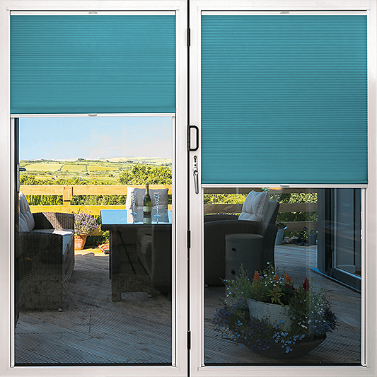 Duette® TruFit® Dim Out Bright Aqua - Blinds4All.co.uk
