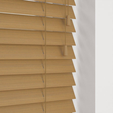 Desert Oak 50mm - Battery Powered Tilt - Blinds4All.co.uk