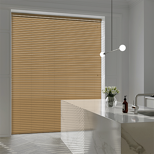 Desert Oak 50mm - Battery Powered Tilt - Blinds4All.co.uk