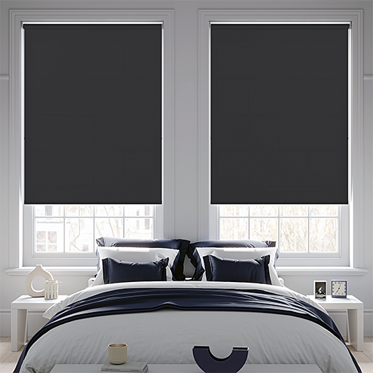 Palette FR Black Roller Blind - Battery Powered - Blinds4All.co.uk