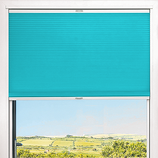 Duette® TruFit® Sample - Room Darkening Bright Aqua - Blinds4All.co.uk