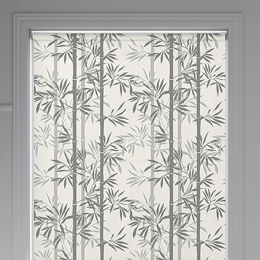 Bamboo Silver Roller Blind - Battery Powered