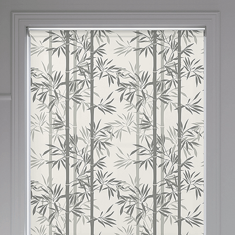 Bamboo Silver Roller Blind - Battery Powered