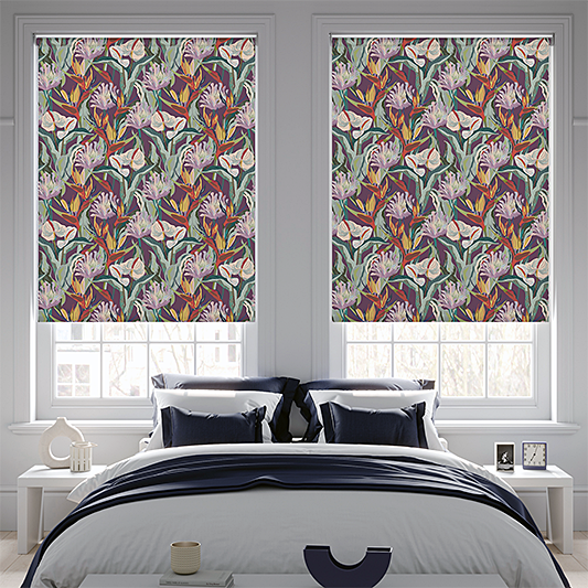 Florabundance Damson Roller Blind