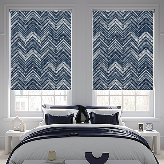 Mudcloth Navy Roller Blind