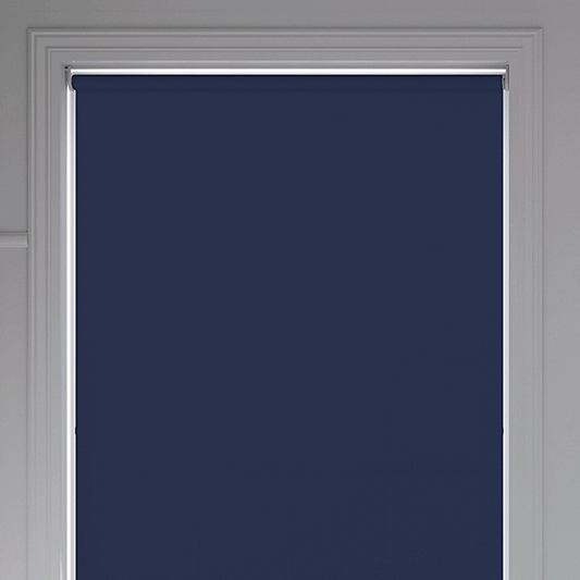 Banlight Duo FR Navy Roller Blind - Battery Powered