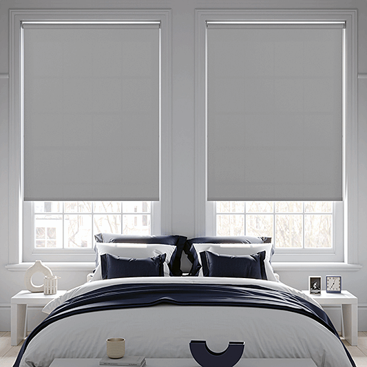 Banlight Duo FR Grey Roller Blind - Battery Powered