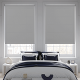 Banlight Duo FR Grey Roller Blind - Battery Powered