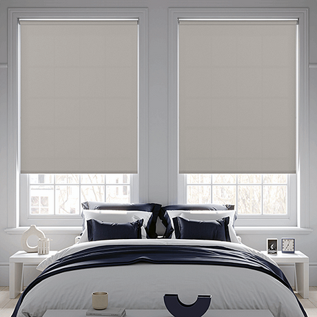 Banlight Duo FR Silver Roller Blind - Battery Powered