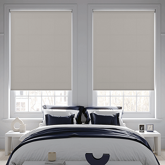 Banlight Duo FR Silver Roller Blind - Battery Powered