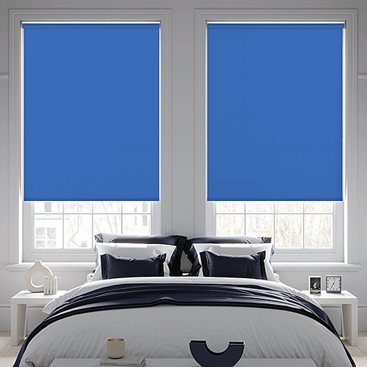 Banlight Duo FR Blue Roller Blind - Battery Powered