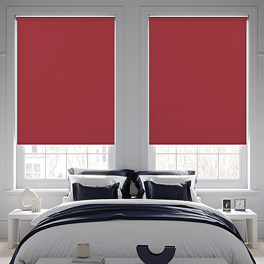 Banlight Duo FR Cerise Roller Blind - Battery Powered