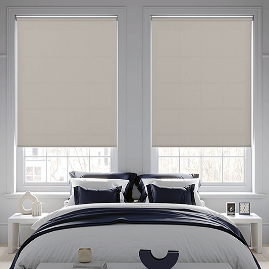 Banlight Duo FR Stone Grey Roller Blind - Battery Powered – Blinds4All ...