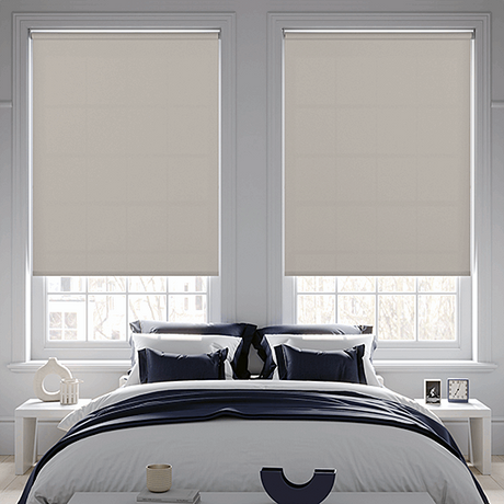 Banlight Duo FR Stone Grey Roller Blind - Battery Powered