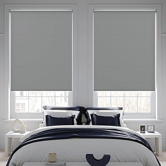 Banlight Duo FR Ultimate Grey Roller Blind - Battery Powered