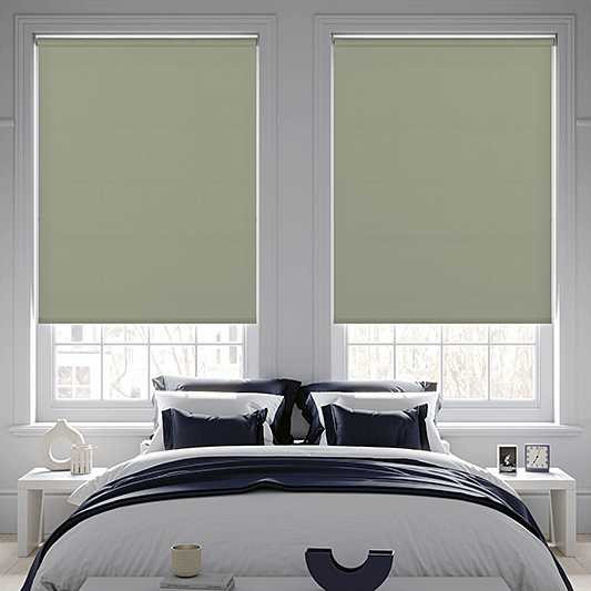 Banlight Duo FR Desert Sage Roller Blind - Battery Powered