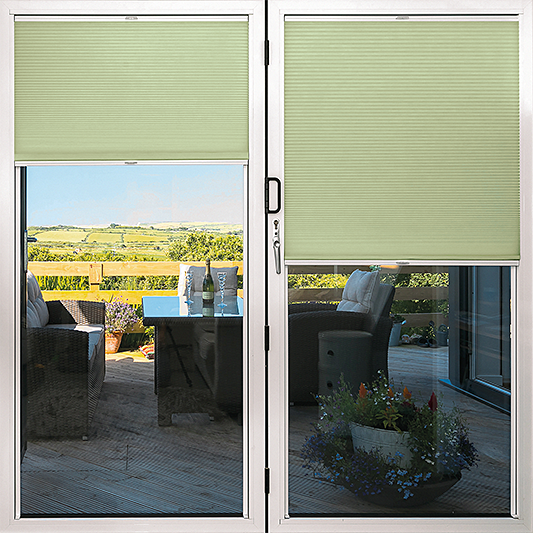 Duette® TruFit® Room Darkening Fog Green - Blinds4All.co.uk