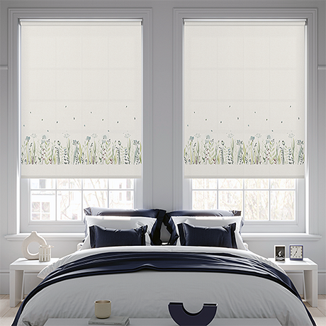 Flowerbomb Grassland Roller Blind - Battery Powered - Blinds4All.co.uk