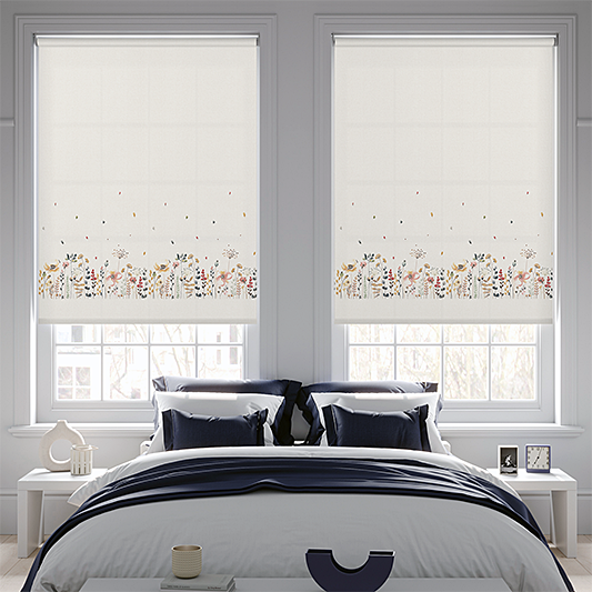 Flowerbomb Meadow Roller Blind - Battery Powered - Blinds4All.co.uk