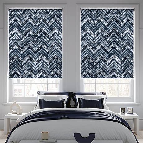 Roller Blind Sample - Mudcloth Navy - Blinds4All.co.uk