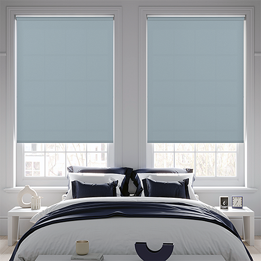 Palette FR Smokey Blue Roller Blind - Battery Powered - Blinds4All.co.uk