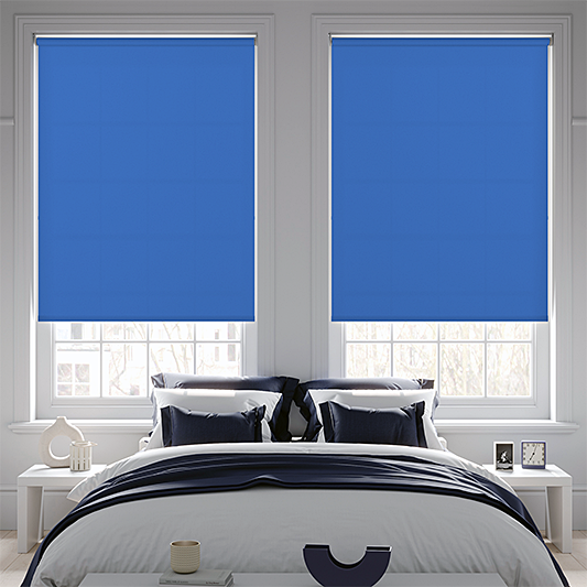 Roller Blind Sample - Banlight Duo FR Blue - Blinds4All.co.uk