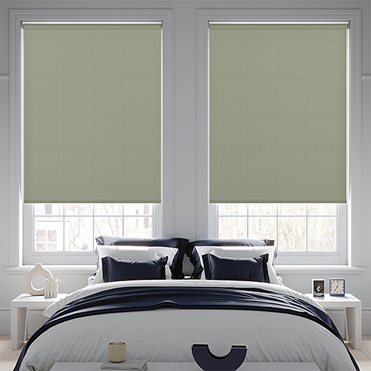 Roller Blind Sample - Banlight Duo FR Desert Sage - Blinds4All.co.uk