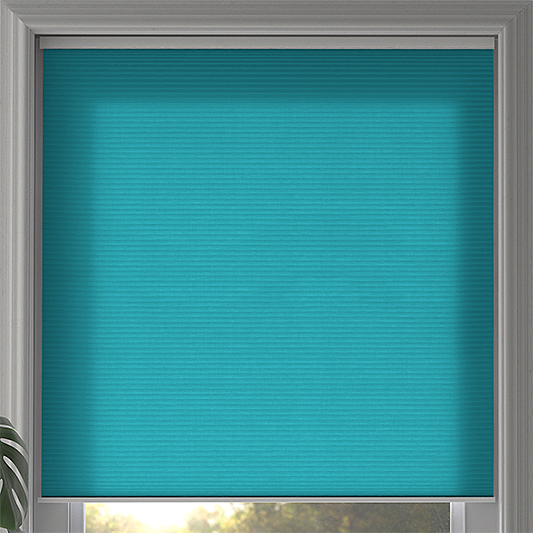 Duette® SmartCord® Sample - Dim Out Bright Aqua - Blinds4All.co.uk