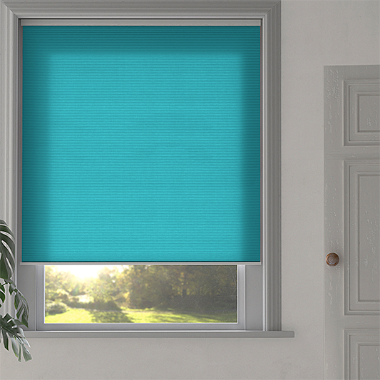 Duette® SmartCord® Sample - Room Darkening Bright Aqua - Blinds4All.co.uk