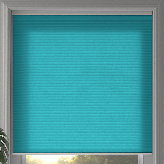 Duette® SmartCord® Sample - Room Darkening Bright Aqua - Blinds4All.co.uk
