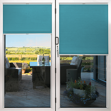 Duette® TruFit® Sample - Dim Out Bright Aqua - Blinds4All.co.uk