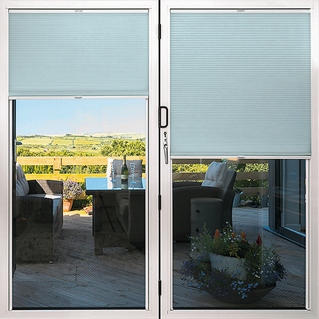 Duette® TruFit® Sample - Room Darkening Baby Blue - Blinds4All.co.uk